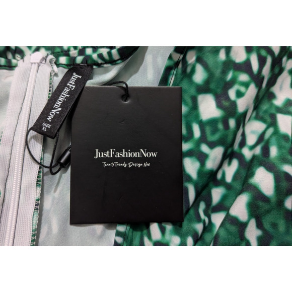 New Just Fashion Now sz XL One Piece Jumpsuit wide leg crop green ss 0406 - Picture 5 of 5